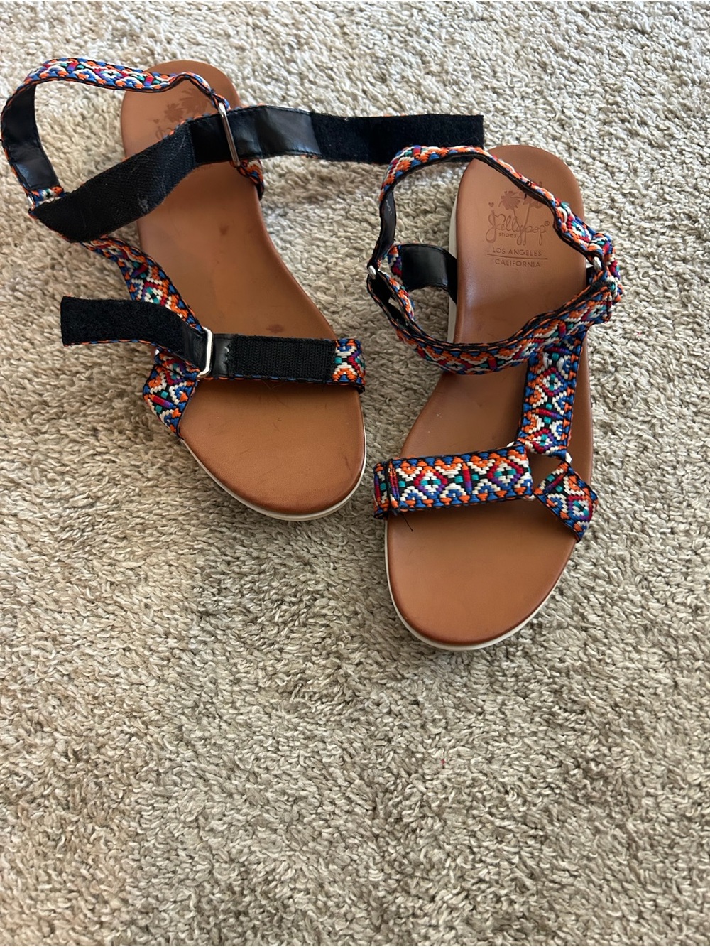 Jellypop Multicolor Braided Strap Sandals with Tan Footbed